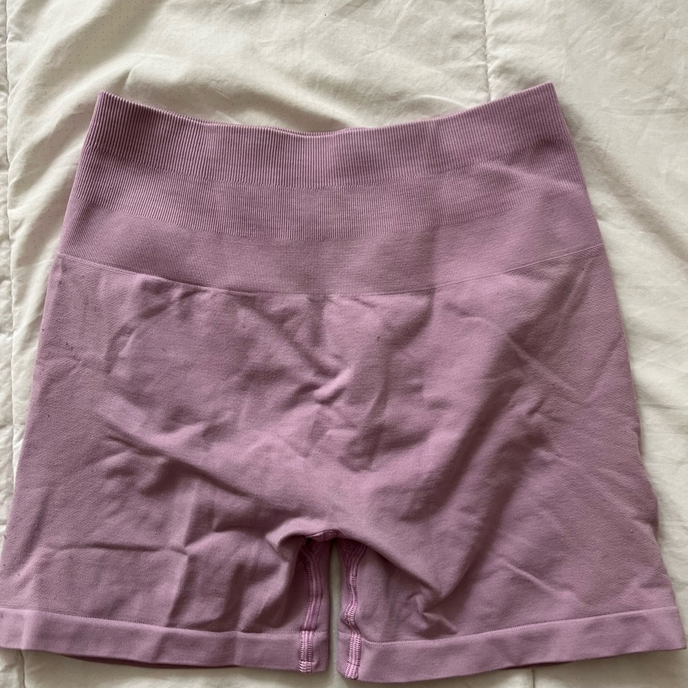 Alphalete Pink Bike Shorts High Waist Stretch